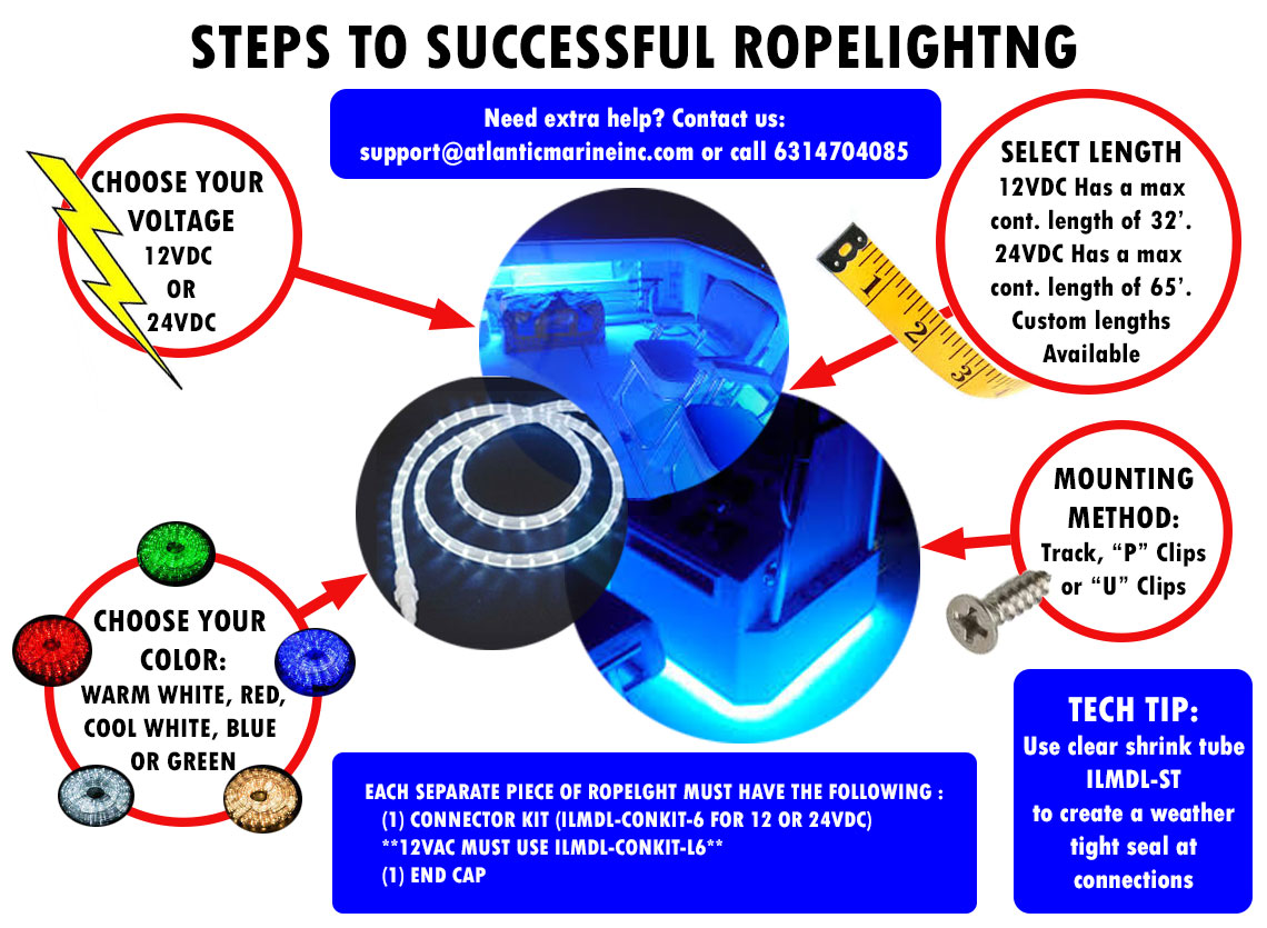 Buy 12 Volt LED Rope Lights, Great For Boats, Cars 12V Applications